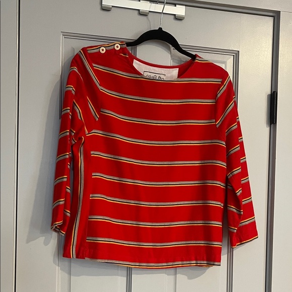 Ace & Jig Tops - Ace & Jig Vibrant Red Striped Long Sleeve Top